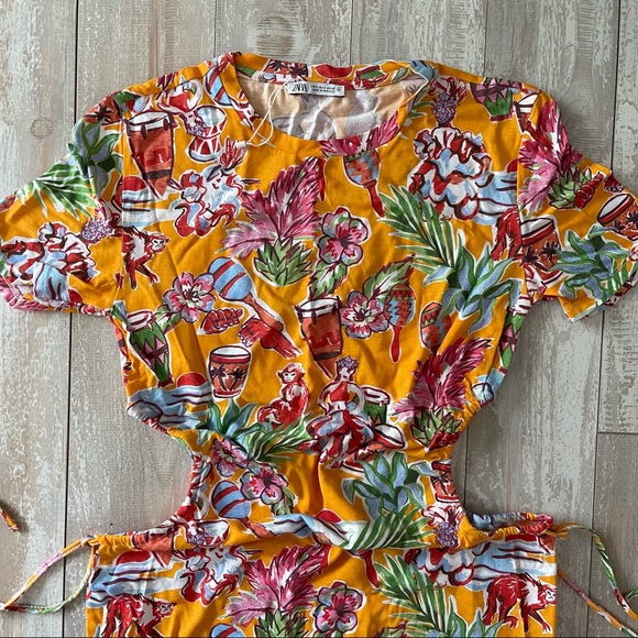 Zara summer floral cutout dress - Picture 5 of 6